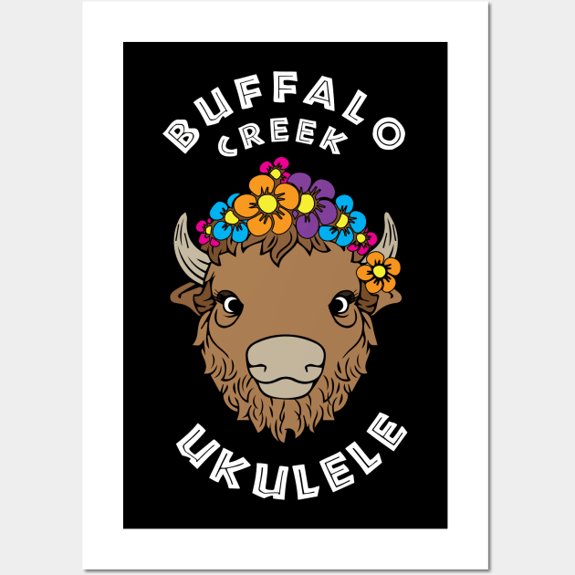 Buffalo Creek Ukulele_White Text Wall Art by Sara Howard